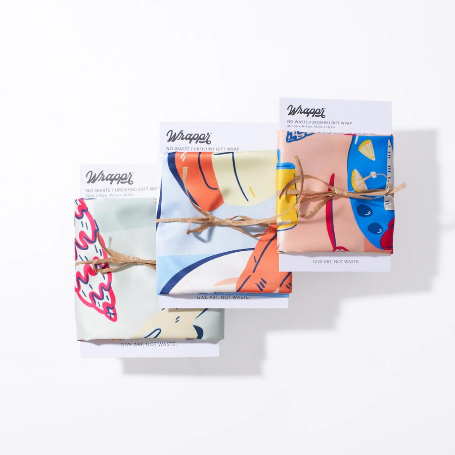 Bon Appétit Collection Bundle | 3 Furoshiki Wraps by Rialda Dizdarevic, 18", 28" & 35" - Wrappr