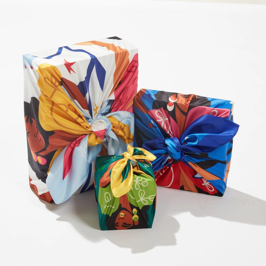 Reset Collection Bundle | 3 Furoshiki Gift Wraps by Jerilyn Guerrero, 18", 28", 35" & 50" - Wrappr