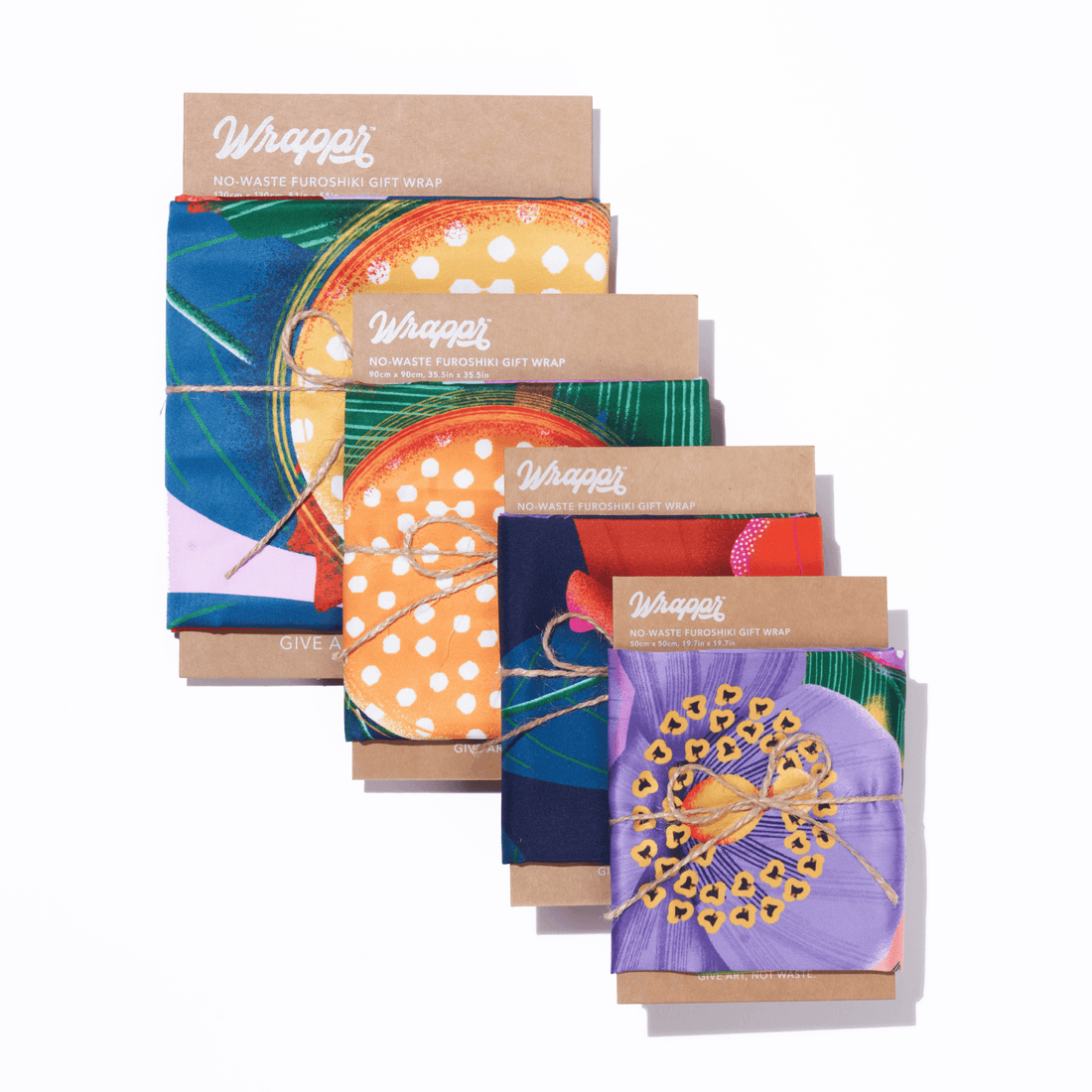 Light Where You Are Bundle | 4 Furoshiki Gift Wraps by Corina Plamada, 18", 28", 35" & 50" - Wrappr