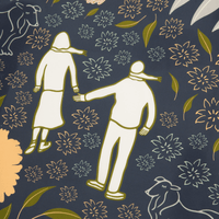 Love Story | 50" Furoshiki Gift Wrap by Sophia Choi - Wrappr