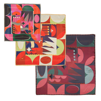 Bundle of 3 Furoshiki Wraps by Essery Waller | 18", 28" & 35", Mulberry Silk