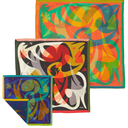 Bundle of 3 Furoshiki Wraps by Essery Waller | 18", 28" & 35", Mulberry Silk