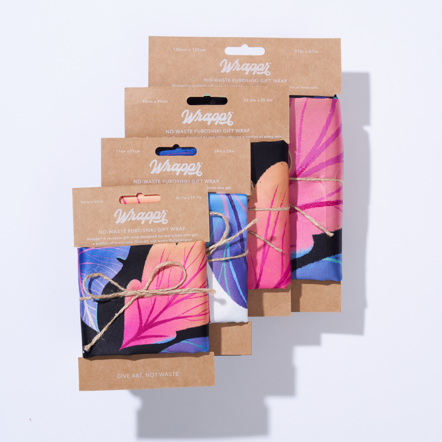 The Harmony Bundle | 4 Furoshiki Gift Wraps by Nina Ramos, 18", 28", 35" & 50"