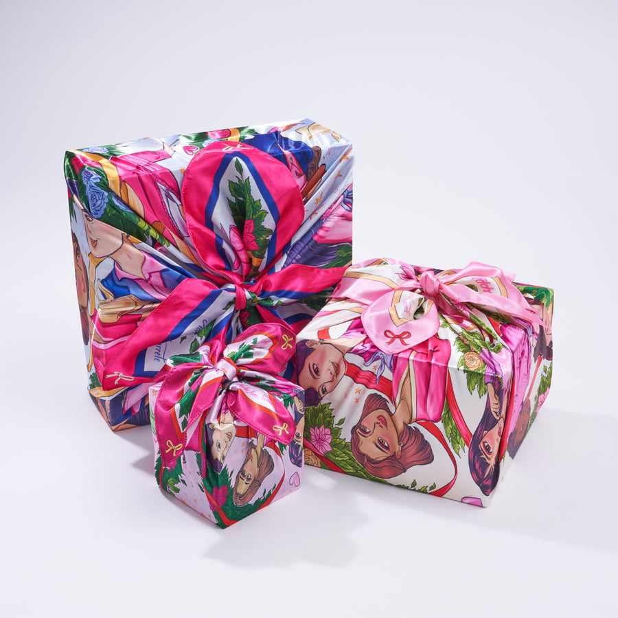 Holiday Spirit Collection Bundle | 3 Furoshiki Gift Wraps designed by Noelle Anne Navarrete, 18", 28" & 35"