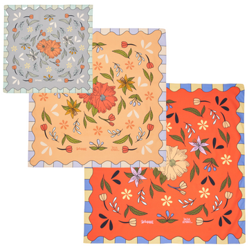 Homegrown Collection Bundle | 3 Furoshiki Gift Wraps by Talisa Almonte, 18", 28" & 35"