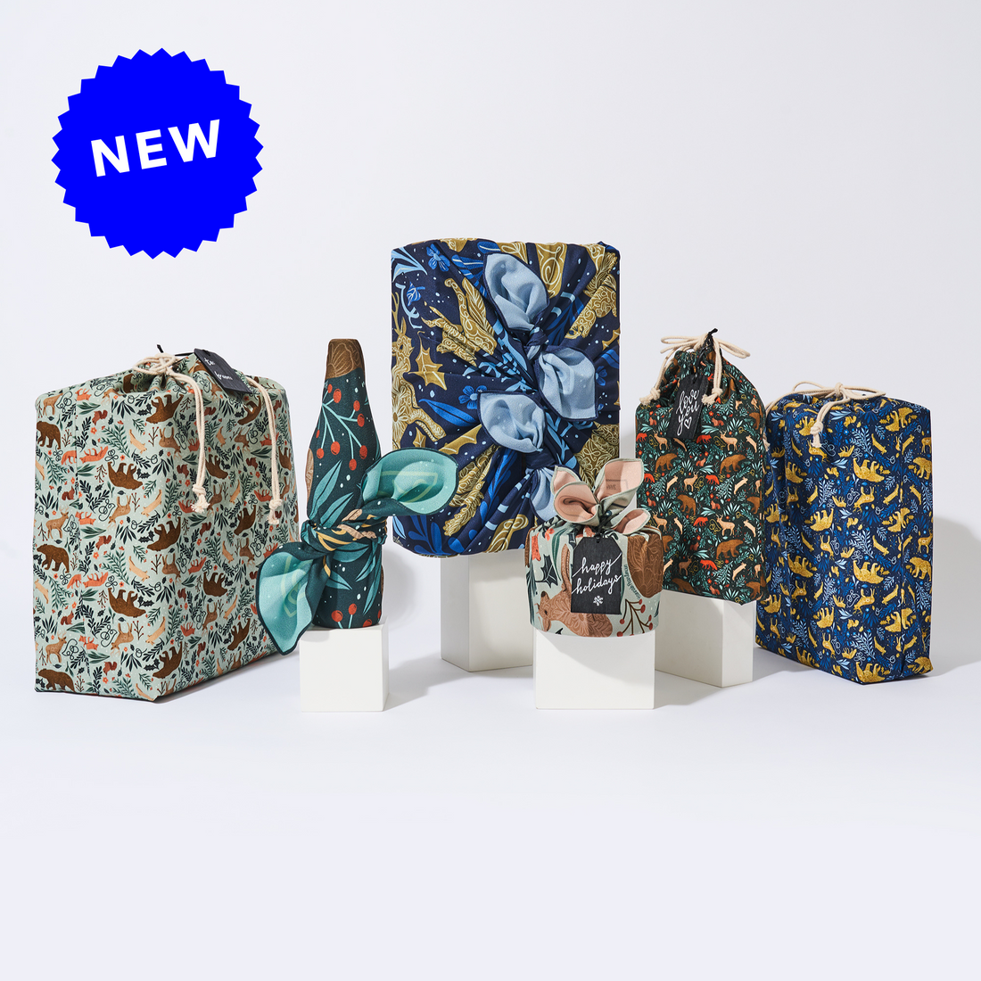 Bundle of 3 Furoshiki Wraps & 3 Fabric Bags by Hannah Pearlman