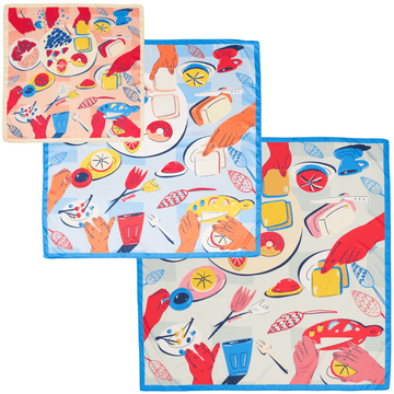 Bon Appétit Collection Bundle | 3 Furoshiki Wraps by Rialda Dizdarevic, 18", 28" & 35" - Wrappr