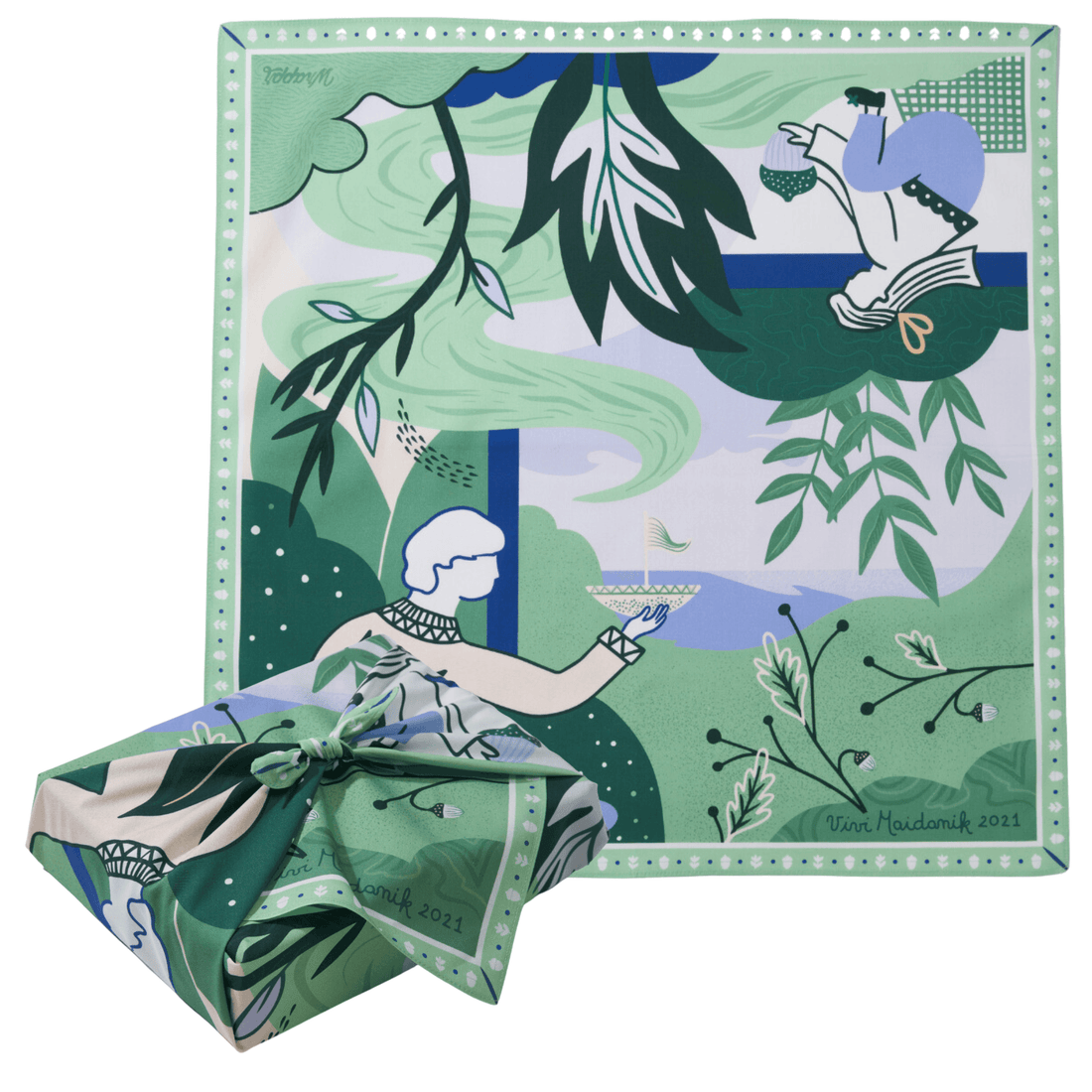 Sage Path | 18" Furoshiki Wrap by Vivi Maidanik - Wrappr