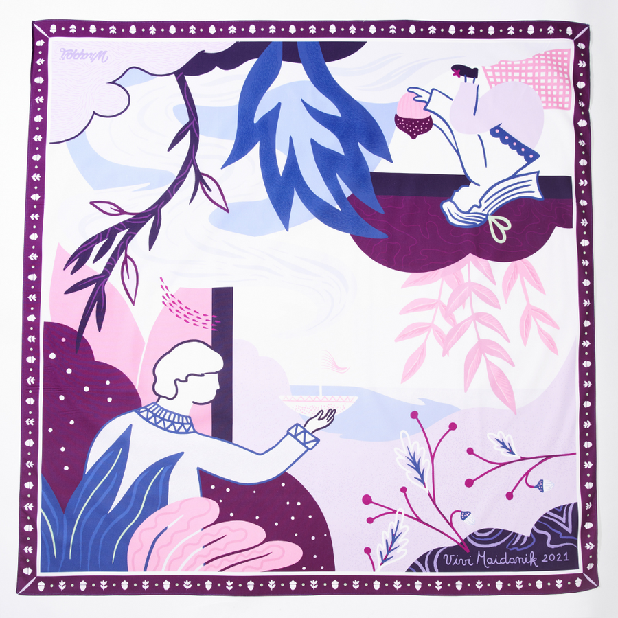 Plum Adventure | Large Cotton Furoshiki Wrap