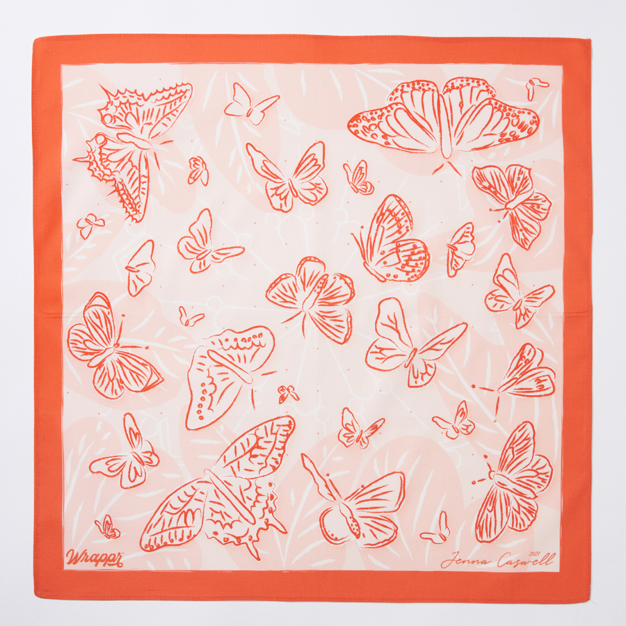 Peachy Keen | Small Cotton Furoshiki Wrap