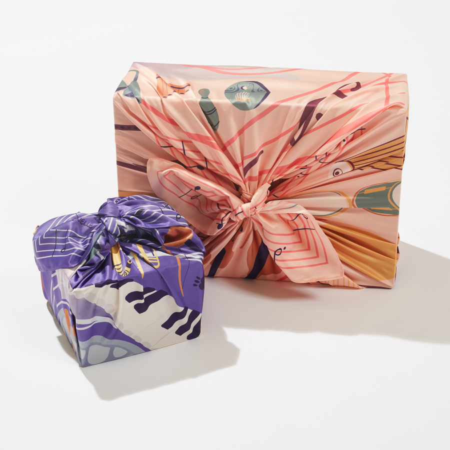 Favourite Things Bundle | 2 Furoshiki Gift Wraps by Janelle Lewis, 28" & 35"