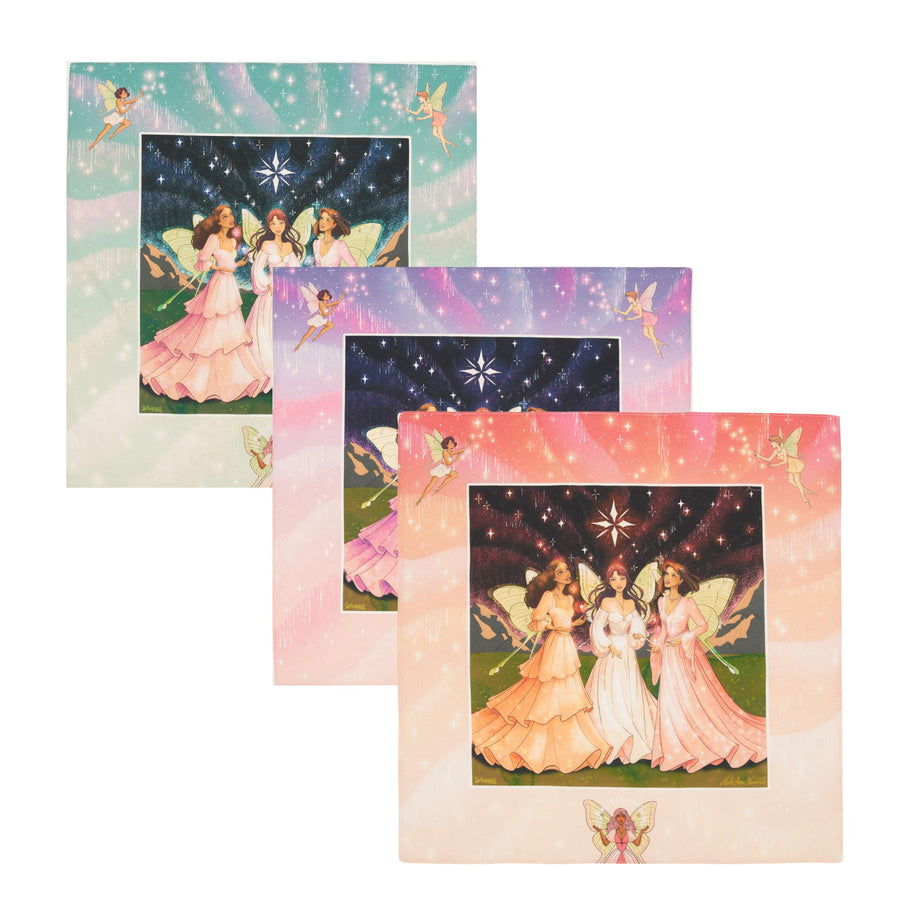 Star Collection Bundle | 3 Furoshiki Gift Wraps by Noelle Anne Navarrete, 18", 28" & 35"