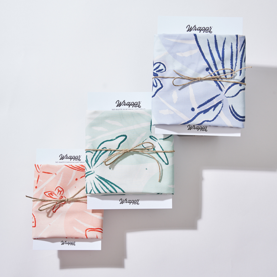 Social Butterfly Bundle | 3 Cotton Furoshiki Wraps