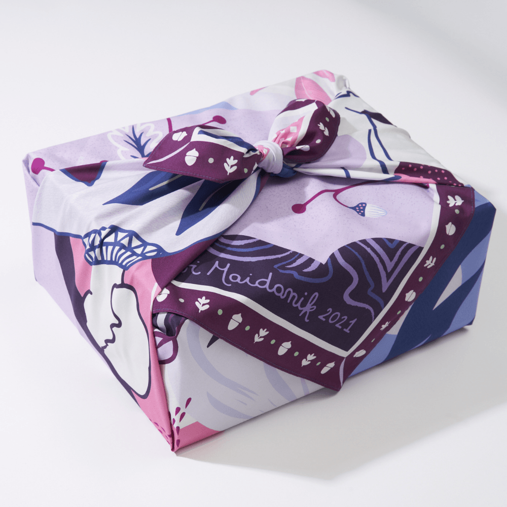 Plum Adventure | Large Cotton Furoshiki Wrap - Wrappr