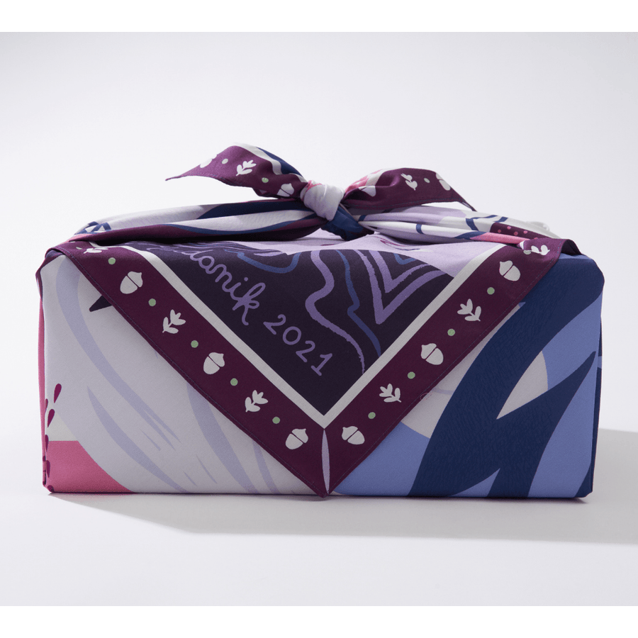 Plum Adventure | Large Cotton Furoshiki Wrap - Wrappr