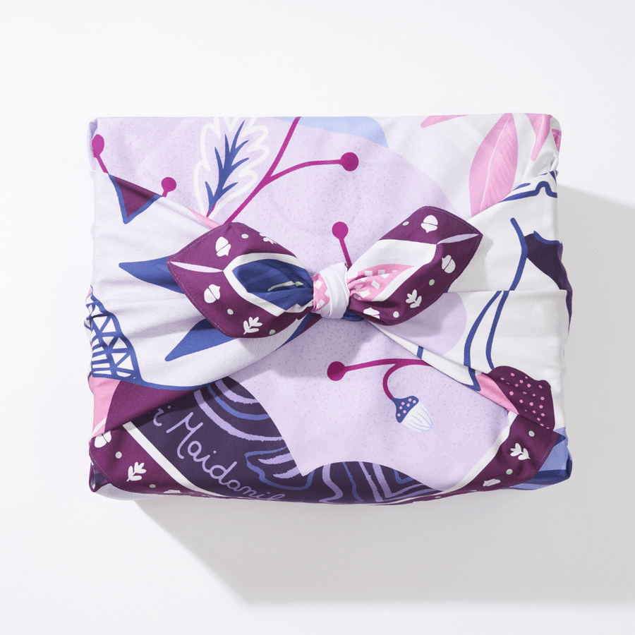 Plum Adventure | Large Cotton Furoshiki Wrap - Wrappr