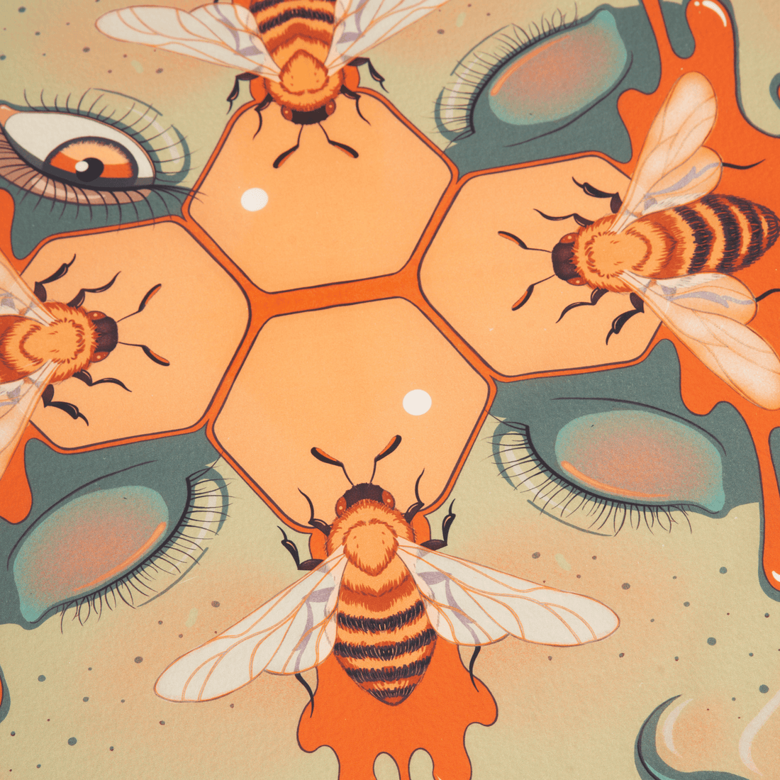 Reine des abeilles | Emballage cadeau Furoshiki 50" par David Camisa